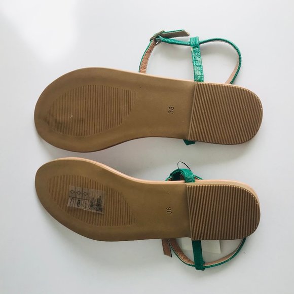 H&M Emerald Green Faux Leather Sandals - Picture 9 of 9